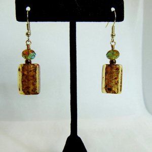 Amber Lamp Work Earrings